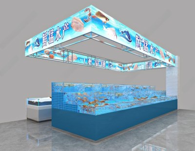 现代海鲜店铺3D模型下载